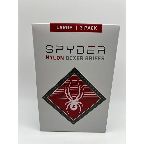 Spyder Nylon Boxer Briefs Black Men's 3 Pack Size L NEW - Picture 1 of 12